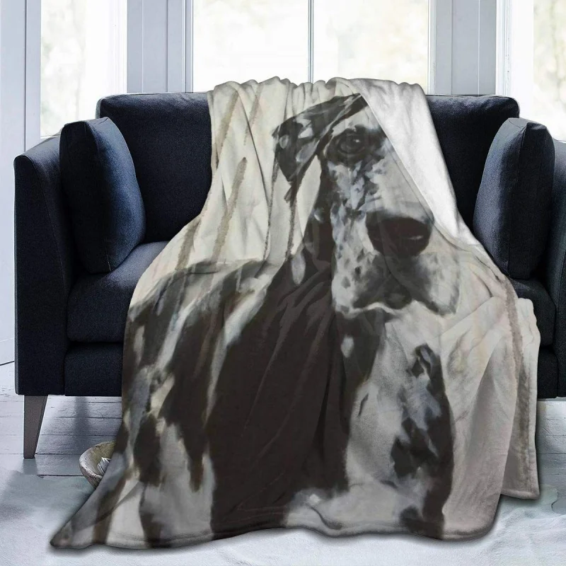 

Большое черно-белое фланелевое одеяло в стиле арлеквин, немецкий дог, легкое мягкое удобное одеяло для кровати, дивана, офисные теплые одеяла, всесезонные одеяла