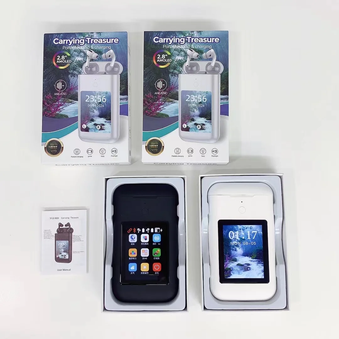 TF20 BOX ANC ENC Беспроводные наушники Power Bank + фонарик 3-в-1 Наушники-вкладыши с сенсорным