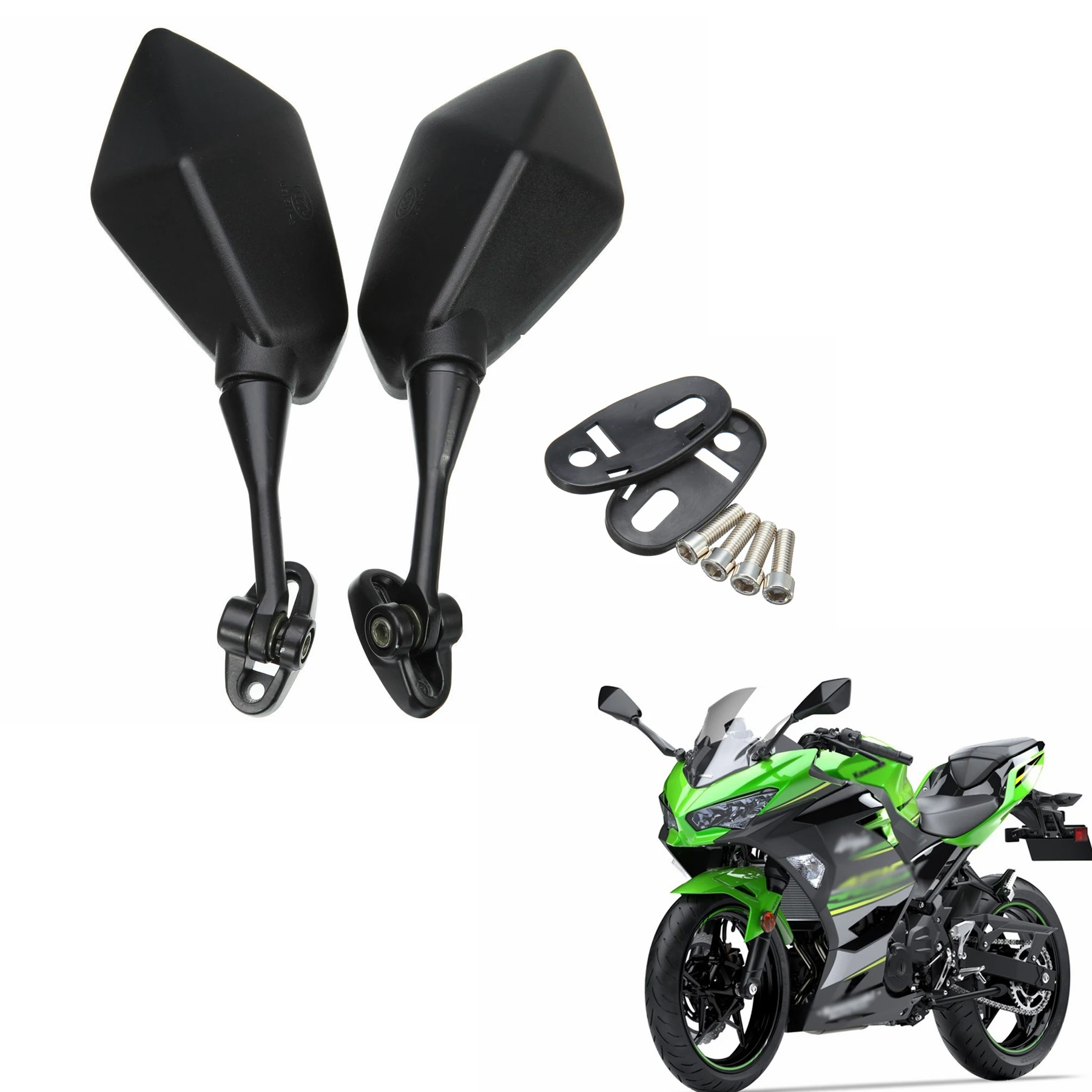 

Honhill Motorcycle Rear View Side Mirrors mirror For Kawasaki NINJA 650R ER6F ER-6F 2009-2016 400R 2010-2014 NINJA 1000 Z1000SX