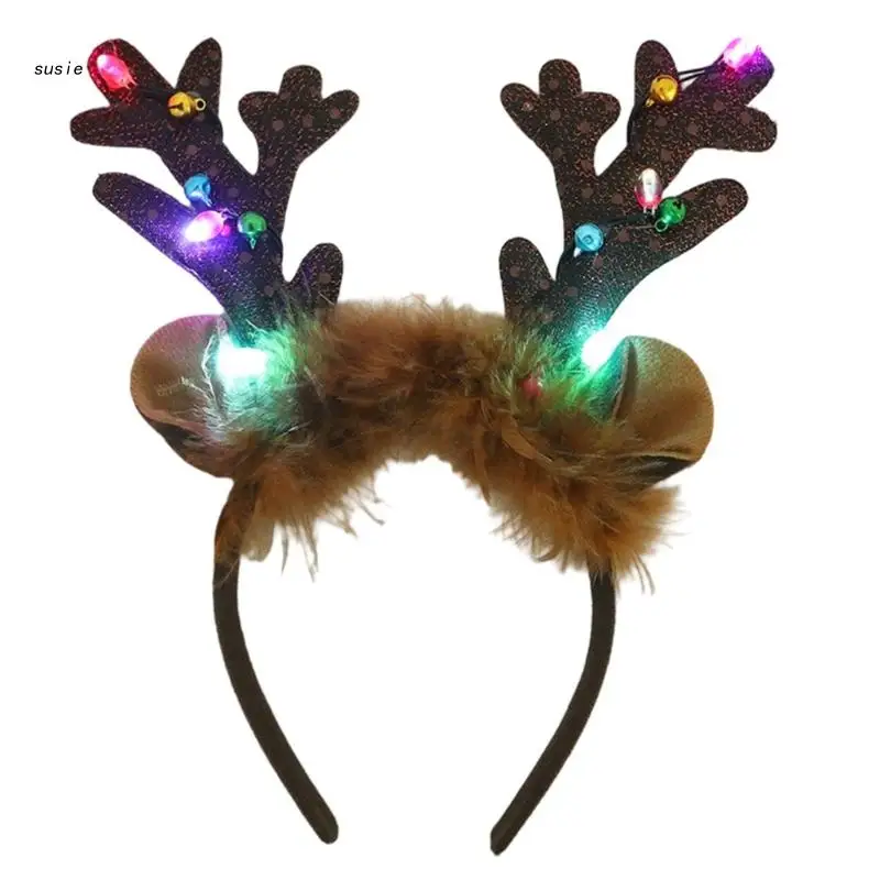 

New Year Christmas Headband Antler LED Light Headband Hairband Christmas Decorations Hair Accessories Gifts