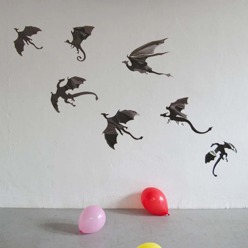 7 шт. самоклеящиеся обои Adesivo для животных наклейки 3d декор в виде цветка дракона