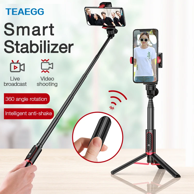 for iPhone 11 X Xs XIAOMI Samsung Sports camera DV Handheld Smartphone Gimbal Phone Stabilizer Selfie Stick Extend Pole tripod