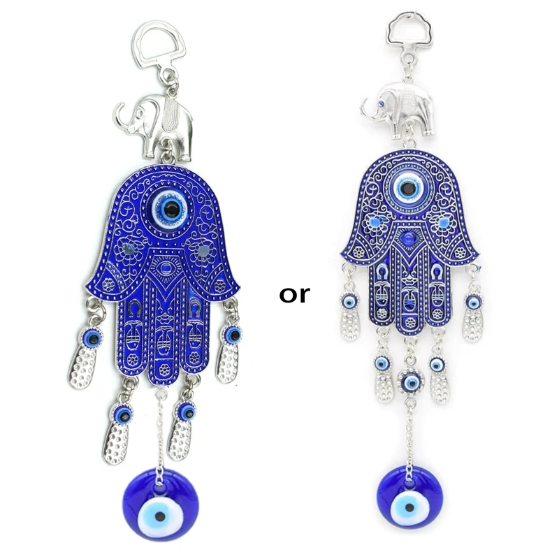 

Turkish Blue for EVIL EYE Amulets Hand Wall for Protection Hanging Lucky Pendant Wind Chimes Garden Home Decorations Ornament