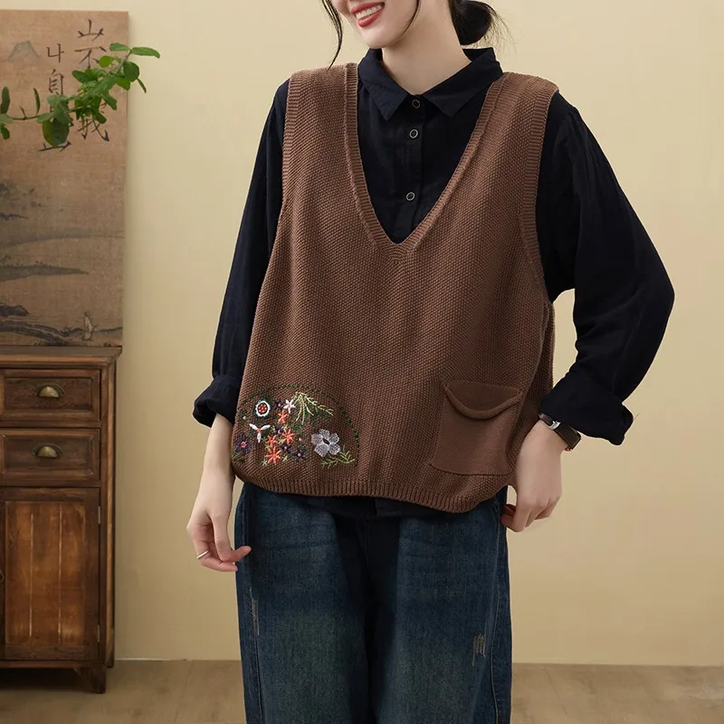 Весна и осень 2024 большие размеры для похудения с мясом v-образным вырезом жилет