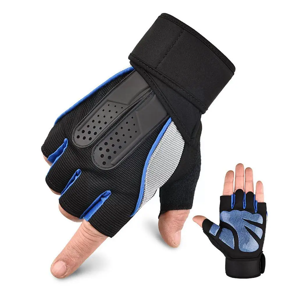 

Men Fitness Half Finger Gloves Wrist Guard Sports Dumbbell Exercise Slip Ergonomic Non Bar Riding Horizontal Training W7P0