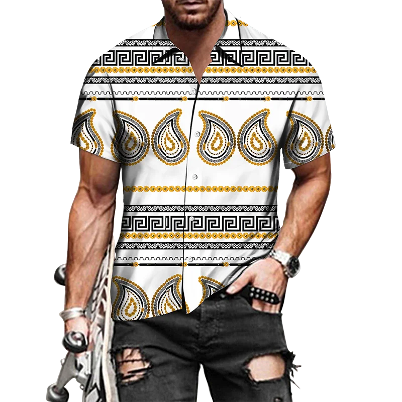 

Повседневная Свободная дышащая винтажная Классическая гавайская рубашка с 3d принтом, модные крутые пляжные топы, летние мужские рубашки с короткими рукавами, 2023