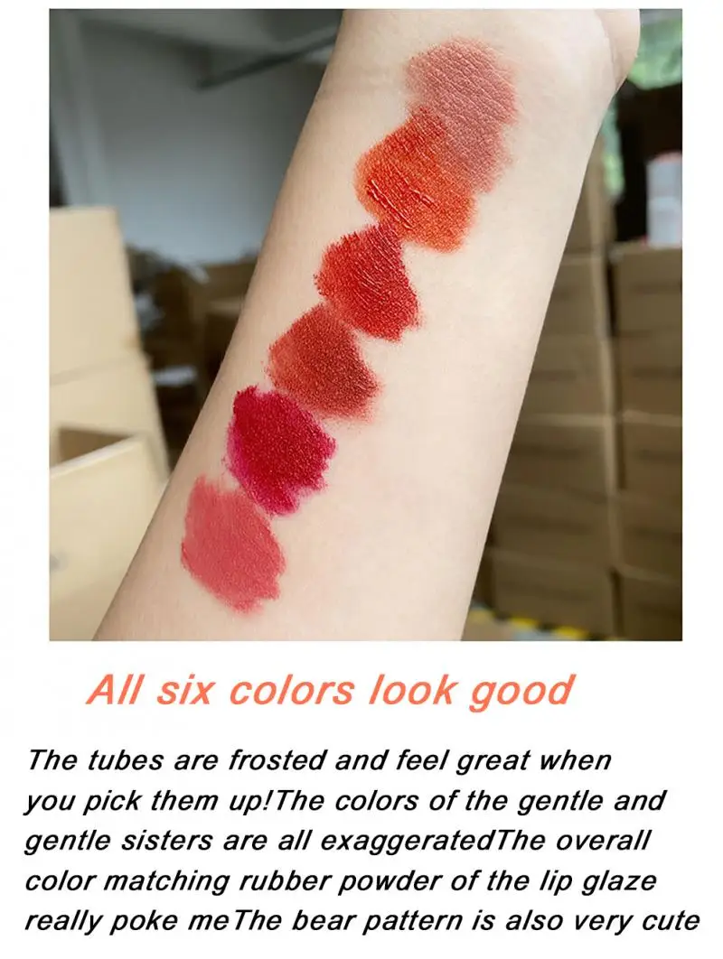 Матовая губная помада блеск для губ бархатный водостойкий долговечный двойной и