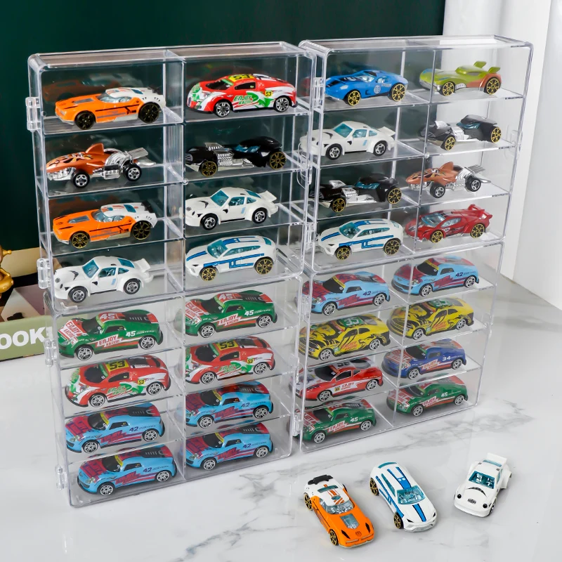 

Multi-layer Toy Car Storage Box Dustproof Car Model Storage Shelf Transparent Display Cabinet Acrylic Toy Storage Box Stackable
