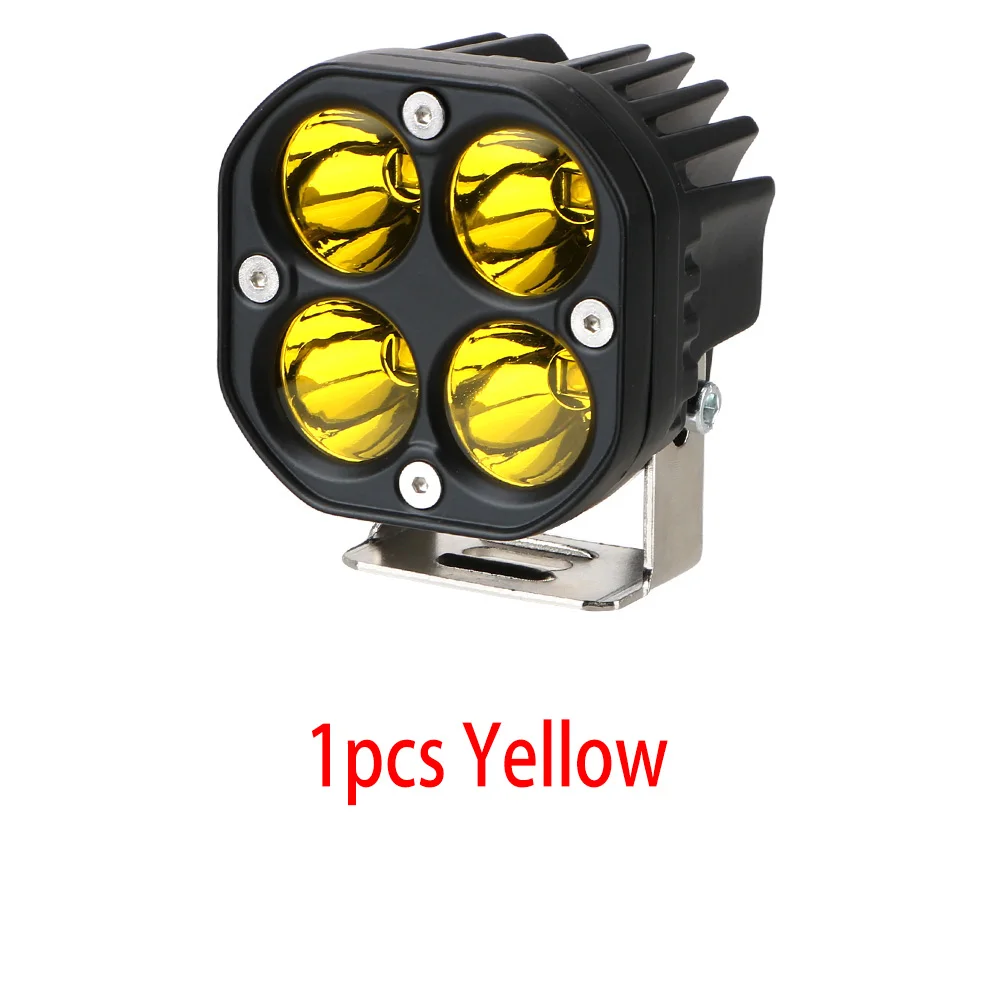 3-дюймовый светодиодный рабочий свет 12 В 24 В для автомобиля Желтый противотуманный фонарь 4x4 Внедорожные мотоциклетные тракторы Фары дальнего света Белый квадратный прожектор