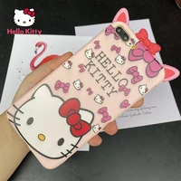 hello kitty for xiaomi 9cc9ecc9pro red rice k40note99pro cartoon cat ears silicone soft shell