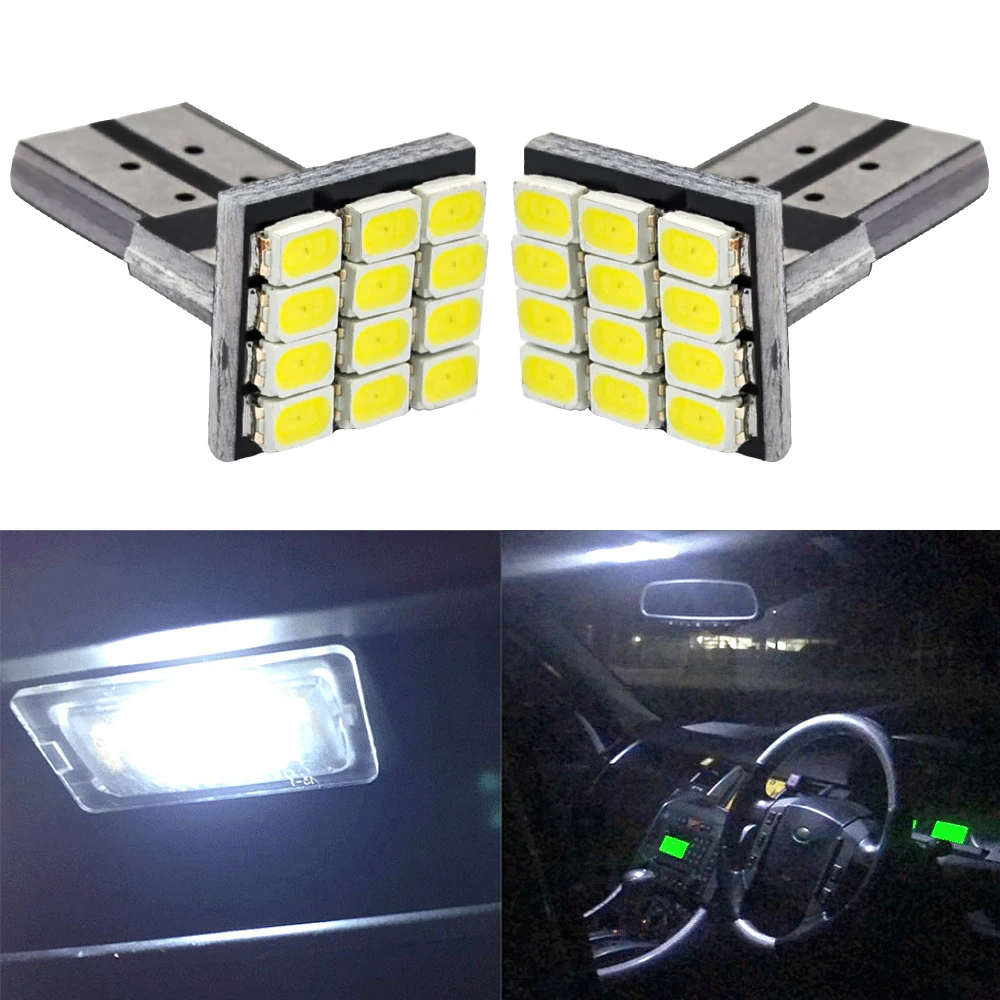 2 шт., Автомобильные светодиодные лампы T10 W5W 12SMD 1206 DC 12 В