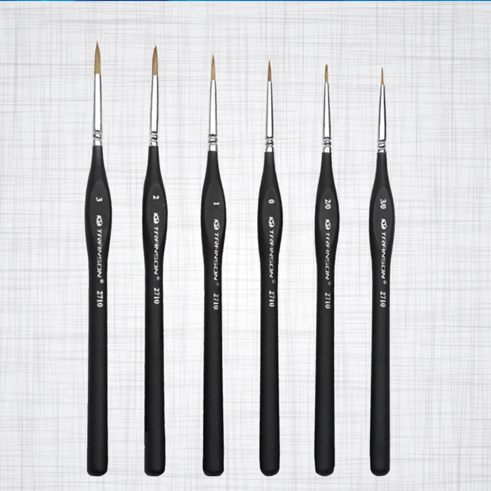 

6Pcs Oil Brushes Miniature Brushes Line Drawing Pen Fine Detail Brush Line Brush Professional Artist Brush