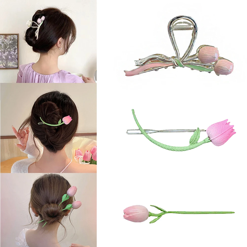 

Vivid Flower Hair Claws For Women Vintage Hair Jewelry Charm Big Rhinestone Crystal Crab Clip Wedding Claw Crab Daisy Shark Clip