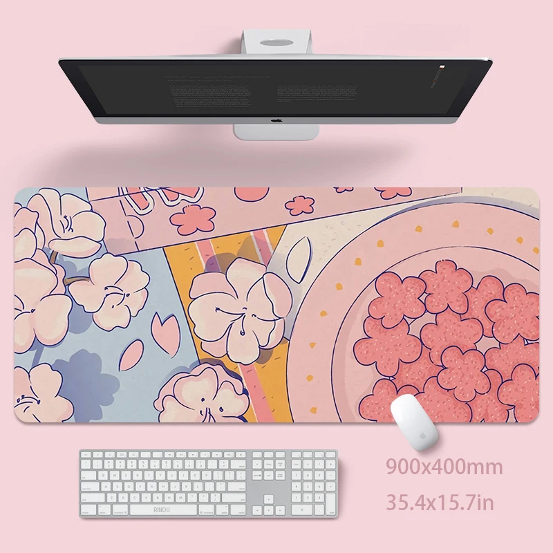 

Large Mouse Mat Mousepads Gamer Keyboard Mat Desk Pad Table Mat Cute Pink Big Mousepad Pc HD Mouse Pad Desk Mat Mouse Mat