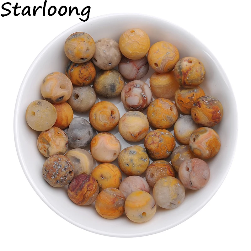 

4/6/8/10/12 мм Натуральный камень Круглый матовый Сумасшедший Кружева Agata бусины на незакрепленной нити для DIY ювелирное браслеты Strand 15 "дюймов