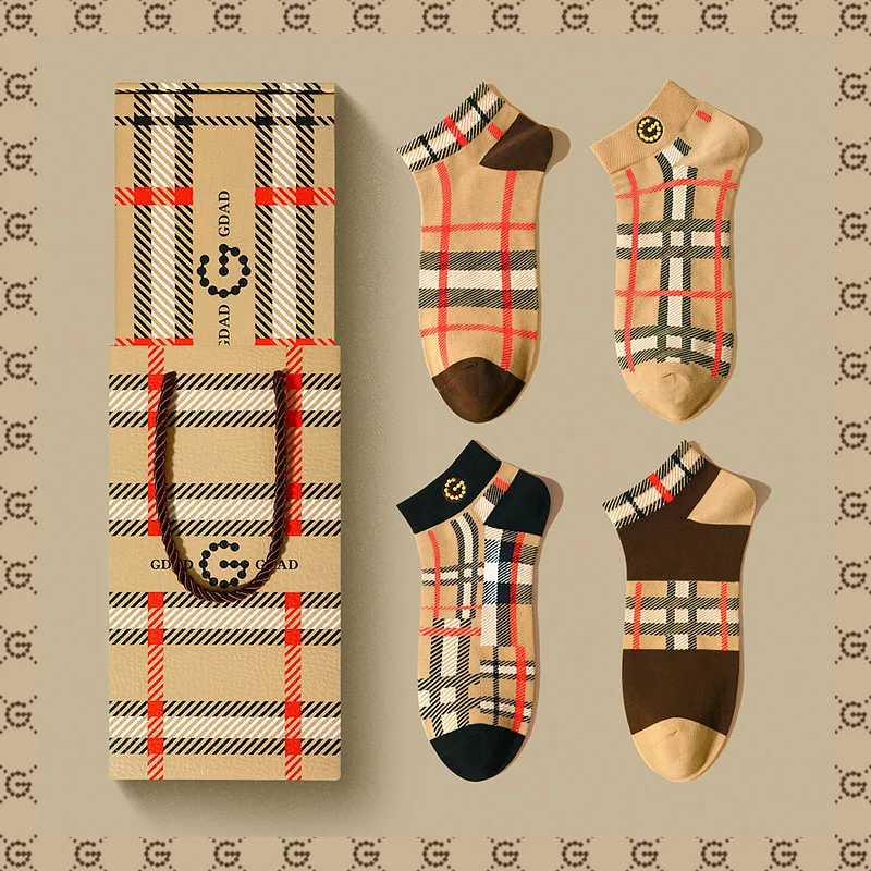 GDAD Brand 4 Pairs Spring And Autumn Men's Business Socks Summer Leisure Sweat Absorption Comfortable Thin Breathable EU39-44