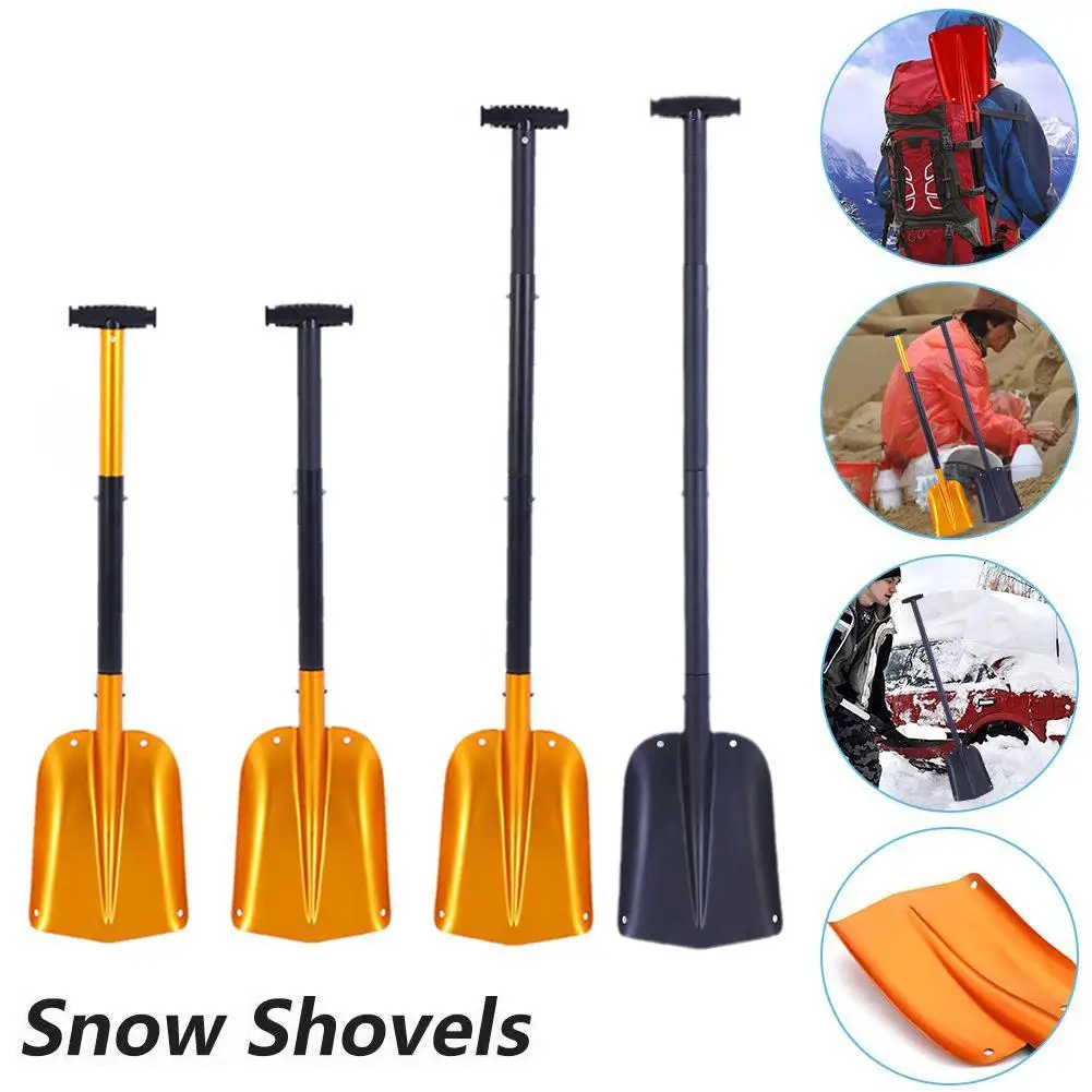 

Foldable Auto Emergency Snow Shovel With Extendable Handle Aluminum Lightweight Snow Shovel For Car Outdoor Camping Ski Garden