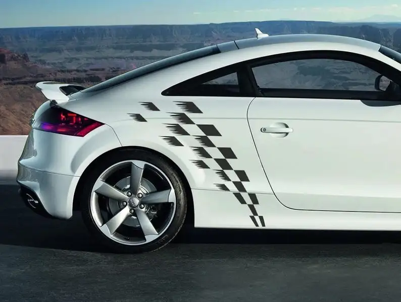 

Custom Car Sticker, Side Stripe Checker Chequered Flag Vinly Graphic Decal