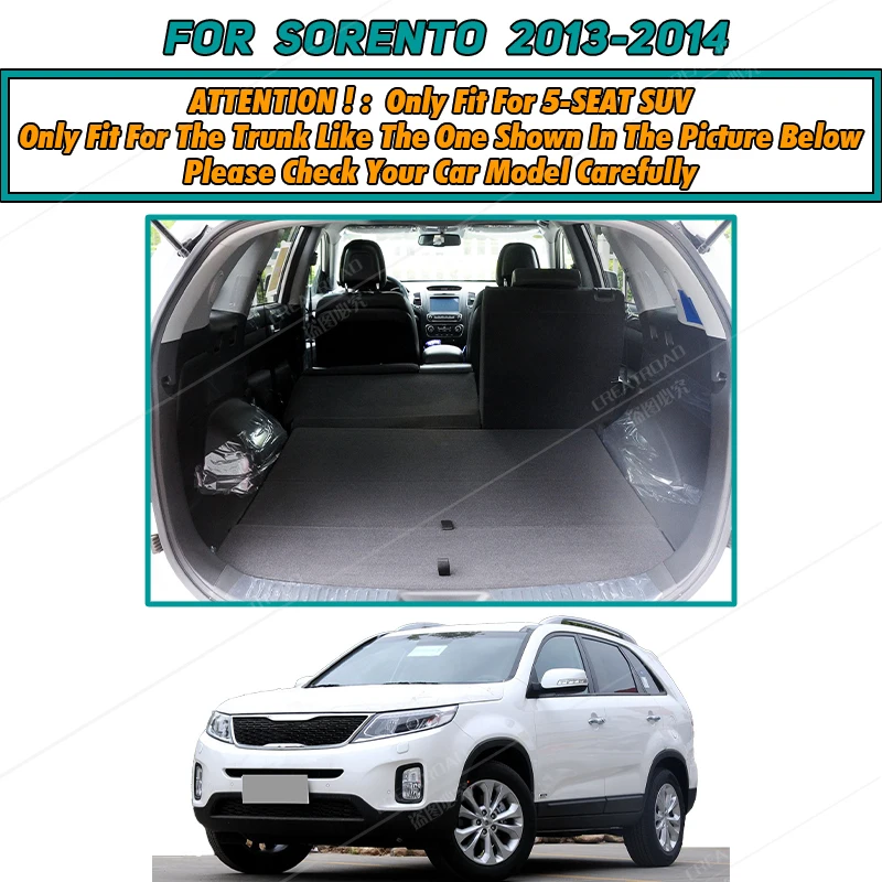 Фото Автомобильный коврик для багажника с полным покрытием для Kia Sorento 5/7-Seat 2013 2014, автомобильный коврик для багажника, защитные аксессуары для салона автомобиля №2