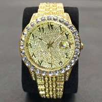 missfox watch for men luxury full diamond waterproof male quartz reloj fashion 18k gold luminous calendar mens wrist watches