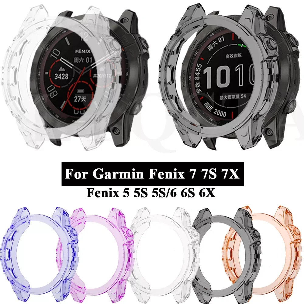 

Protector Case For Garmin Fenix 7 Cover Smart Watch TPU Soft Silicone Bumper Fenix7 7S 7X 6 6X 5 5XProtective Frame Shell Sleeve