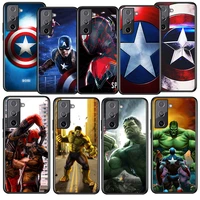 marvel avengers aesthetic for samsung galaxy s22 s21 s20 ultra plus pro s10 s9 s8 s7 s6 5g soft silicone black phone case coque