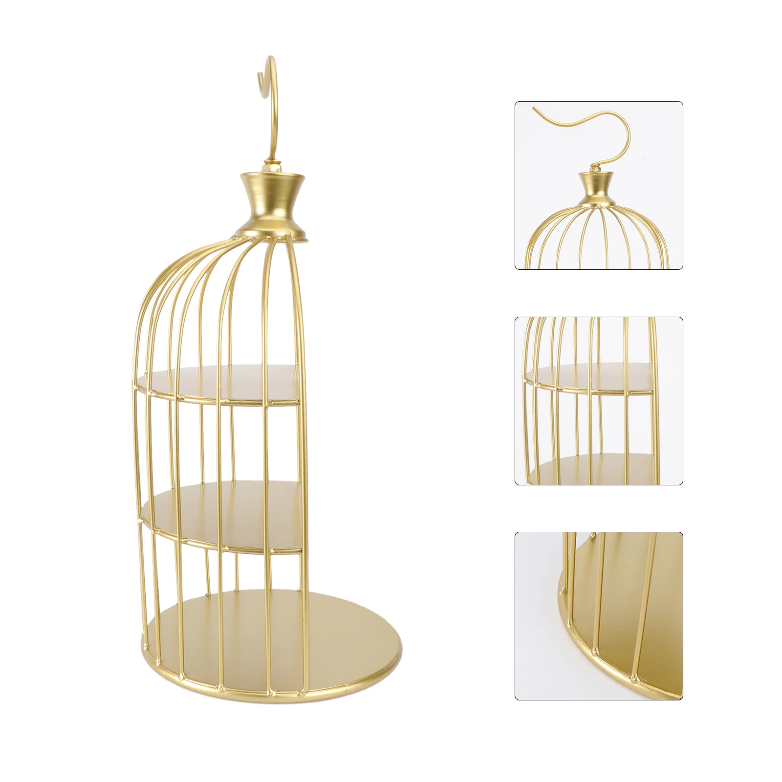 

Stand Cake Cupcake Display Dessert Tower Bird Tray Cage Wedding Holder Tier Serving Jewelry Metal Tiered Platter Gold Table