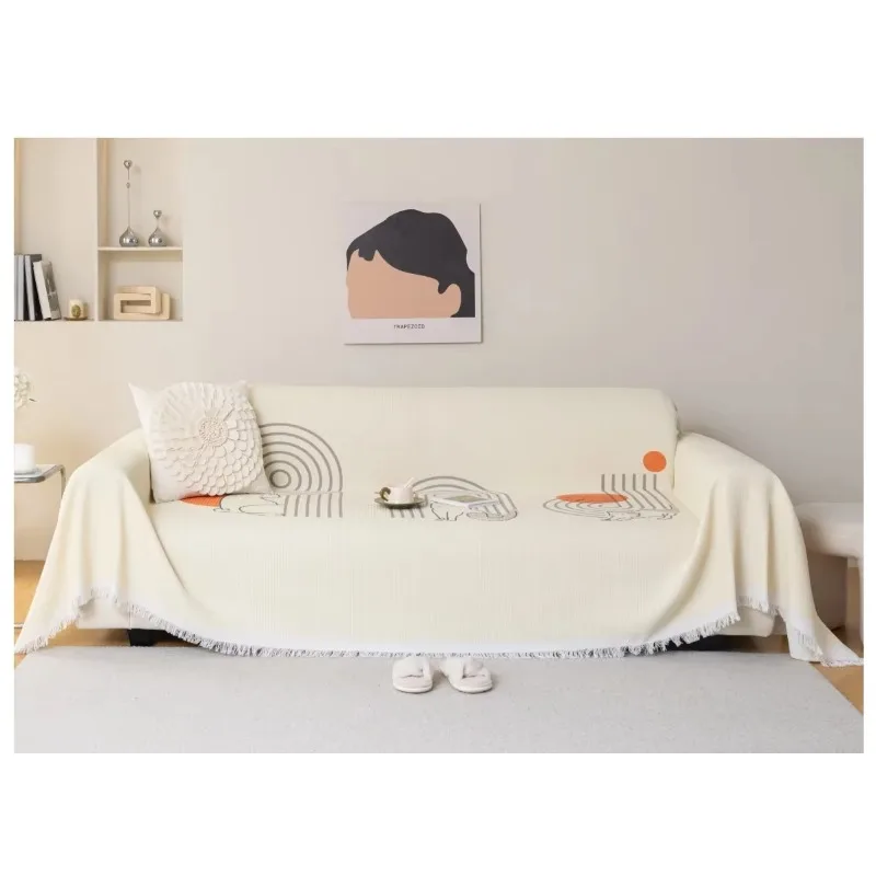 Полотенце для дивана чехол в гостиную однотонная Нескользящая моющаяся дышащая