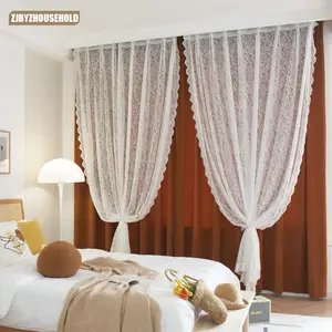 AOSIDI-cortinas para sala de estar y dormitorio diseño de flor de g 