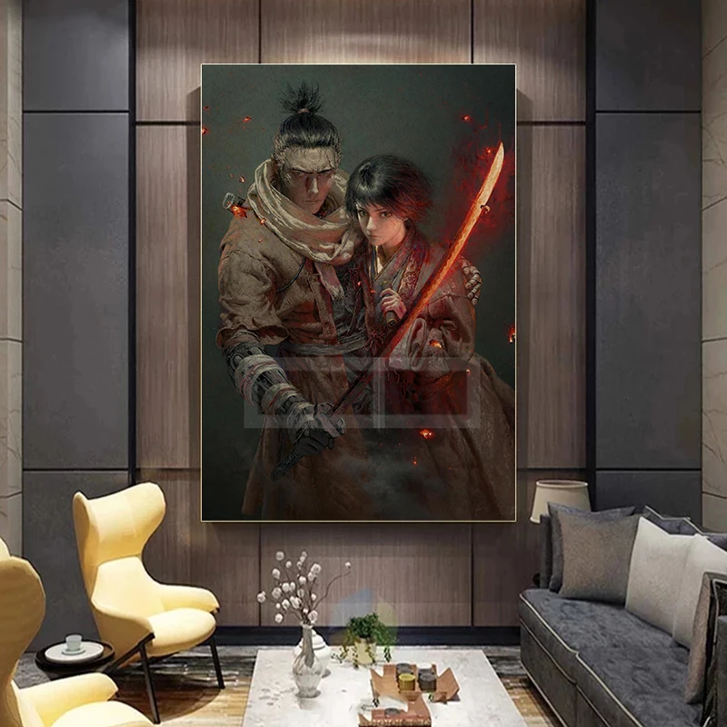 Фото Популярные видеоигры Sekiro Shadows Die Twice постеры японский самурай принты холст живопись настенные художественные фотографии домашний декор комнаты 2 №5