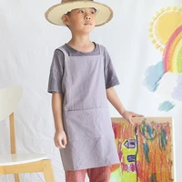 kid apron cotton linen children painting clothes parent child interaction breathable antifouling home fashion cute simple style