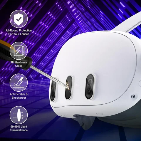 Защитная пленка для объектива камеры Meta Quest 3, крышка из закаленного стекла, защитная пленка для объектива от царапин, аксессуары для Meta Quest 3