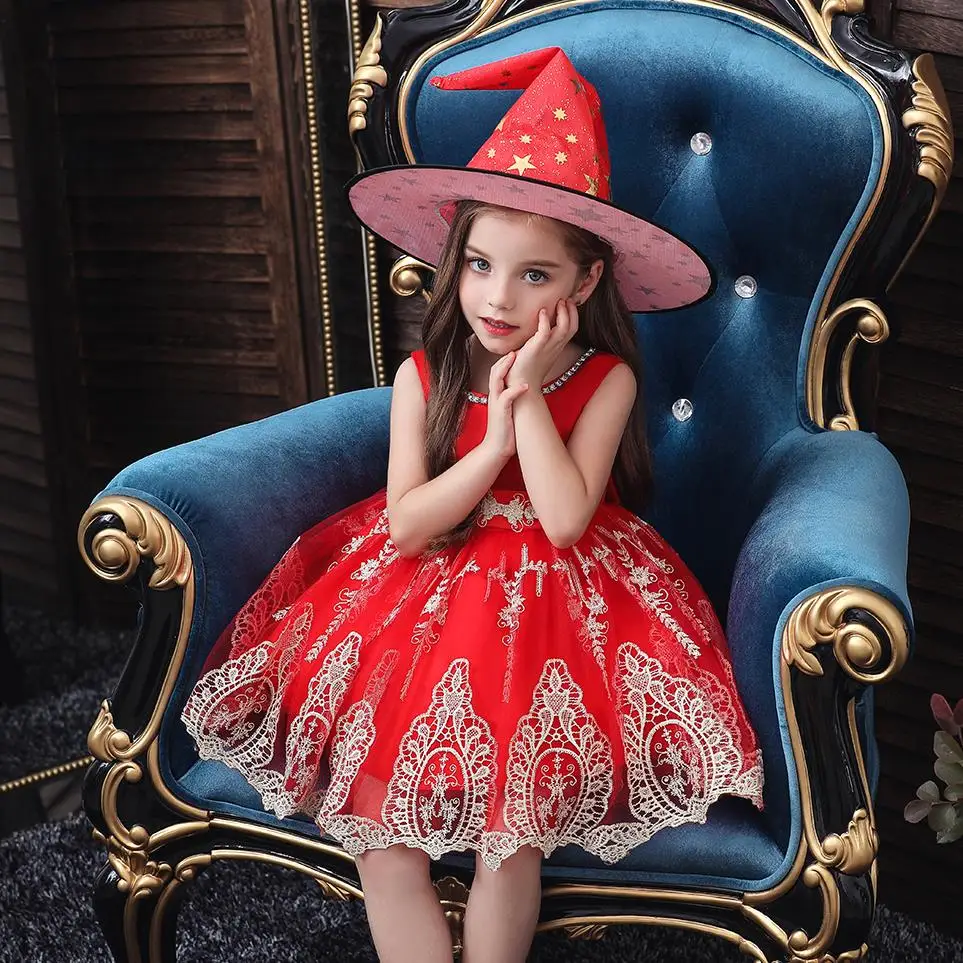 

Korean Style Child Birthday Party Dress Flower Dresses for Girls of 10 Year Old Kid Halloween Party Dress