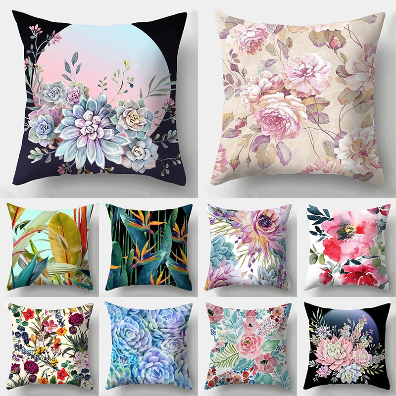 

Pillowcase Living Room Decorative Cushion Cover Bedroom Pillowcase Fashion Floral Pillowcase Sofa Cushion