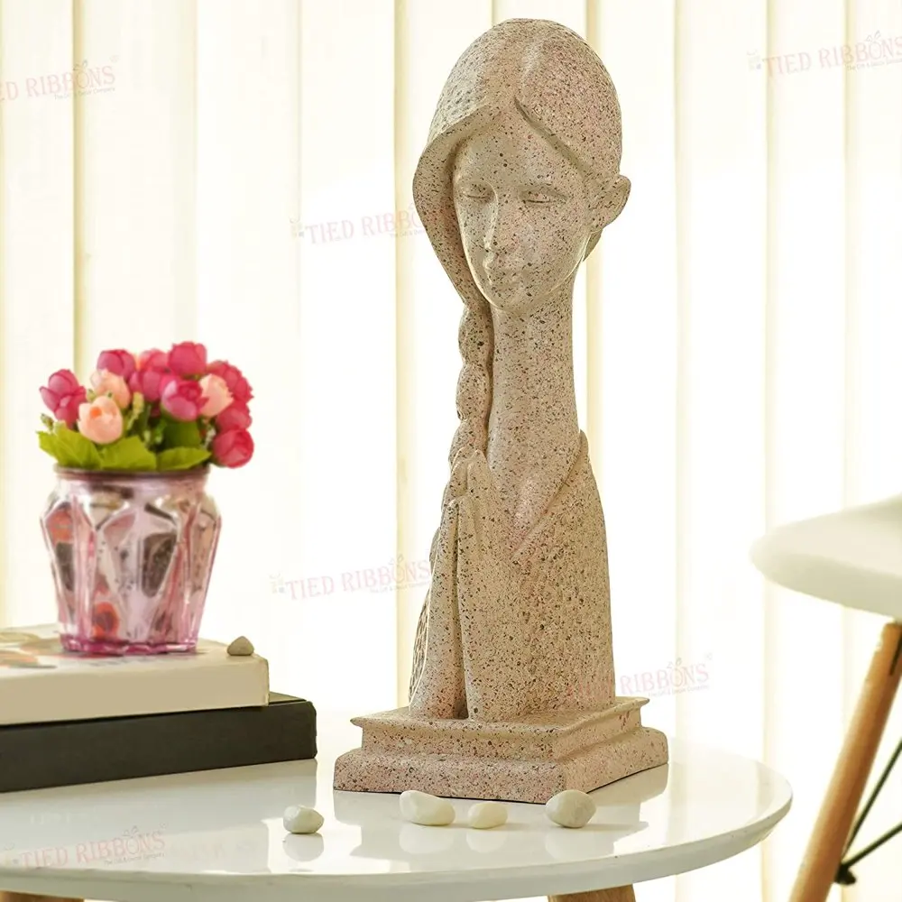

Namaste Lady Statue Welcome Lady Figurines Collectibles Home Decor Sandstone Sculpture Ornament - Handmade Women Statue for Gard