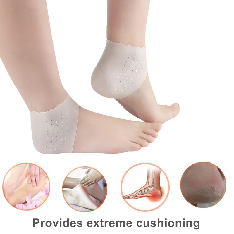 2Pcs Silicone Feet Care Socks Moisturizing Gel Heel Thin Socks with Hole Cracked Foot Skin Care Protectors Foot Care Tool