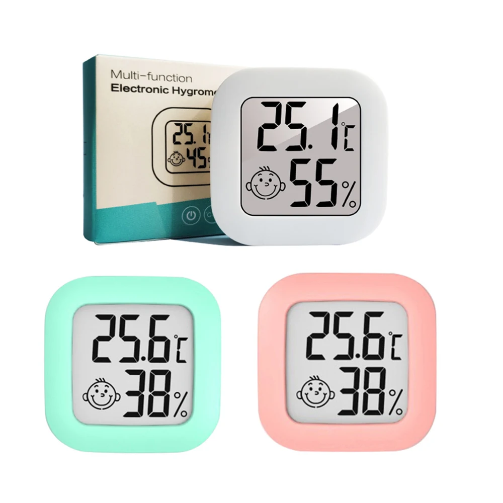 

Smiley Mini LCD Digital Thermometer Hygrometer Indoor Room Temperature Humidity Meter Sensor Gauge Weather Station