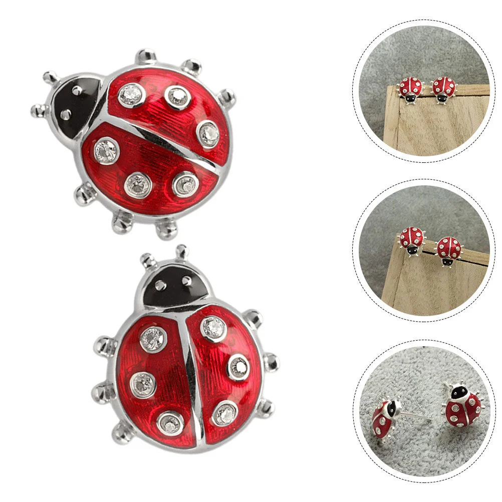 Accessories Stud Earrings Studs For Women Statement Girls Woman Ladybug Unique Womens