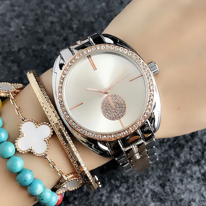 Brand Wrist Watches Women Girl Ladies Crystal Style Quartz Casual Steel Metal Band Clock m52