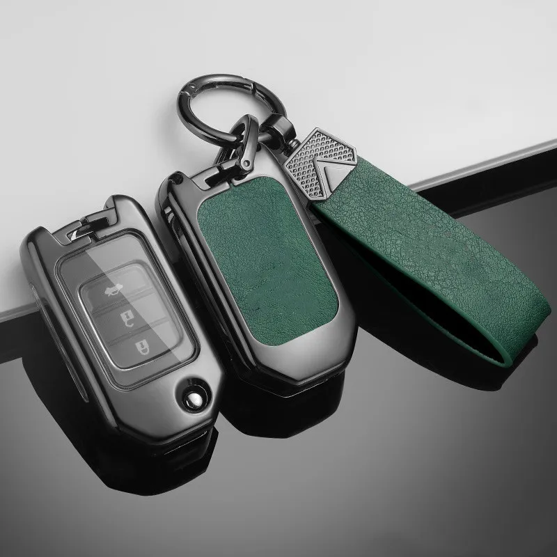 

Alloy Folding Flip Remote Key Cover Case For Honda Civic HRV CRV XRV Crider Odyssey Pilot Fit Accord City Vezel Car Accessories