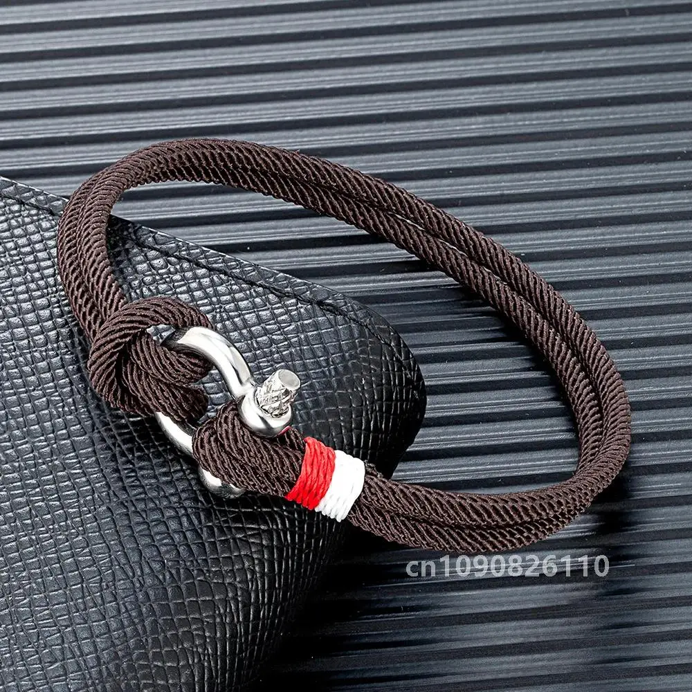 MKENDN темно-синий плетеный веревочный браслет из нержавеющей стали мини-подкова с