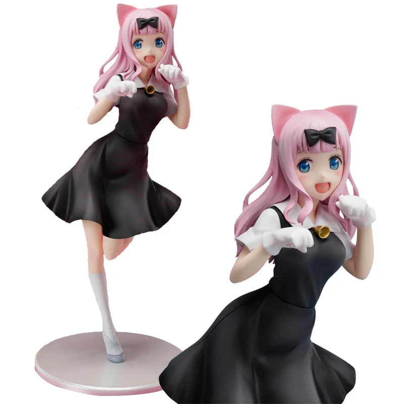 Фигурка японского аниме Love Is War 22 см Shinomiya Kaguya Fujiwara Chika Симпатичные кошачьи уши
