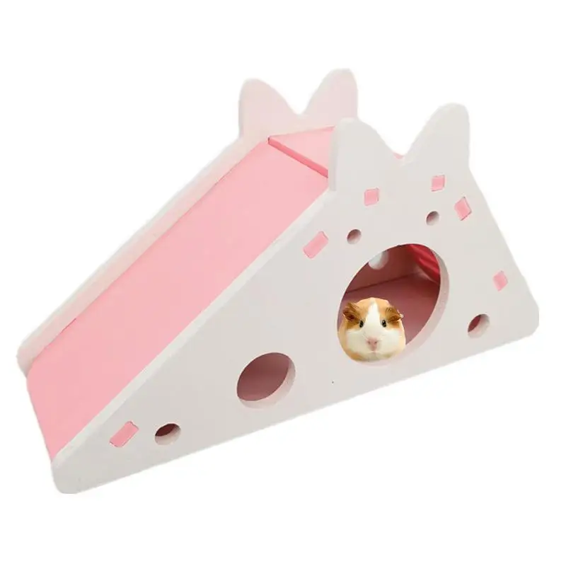 

Hamster Ladder Assembled Hamster Slide Toy Wooden Parrot Bird Ladder Hamster House With Slide Colorful Hamster House Small Pets