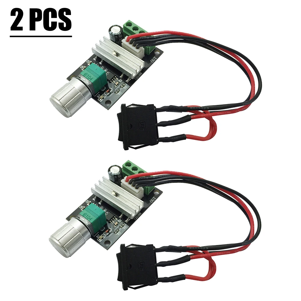 

2pcs DC Motor Speed Controller PWM Speed Adjustable Forward Reverse Switch DC Motor Speed Regulator Controls Voltage DC6-28V