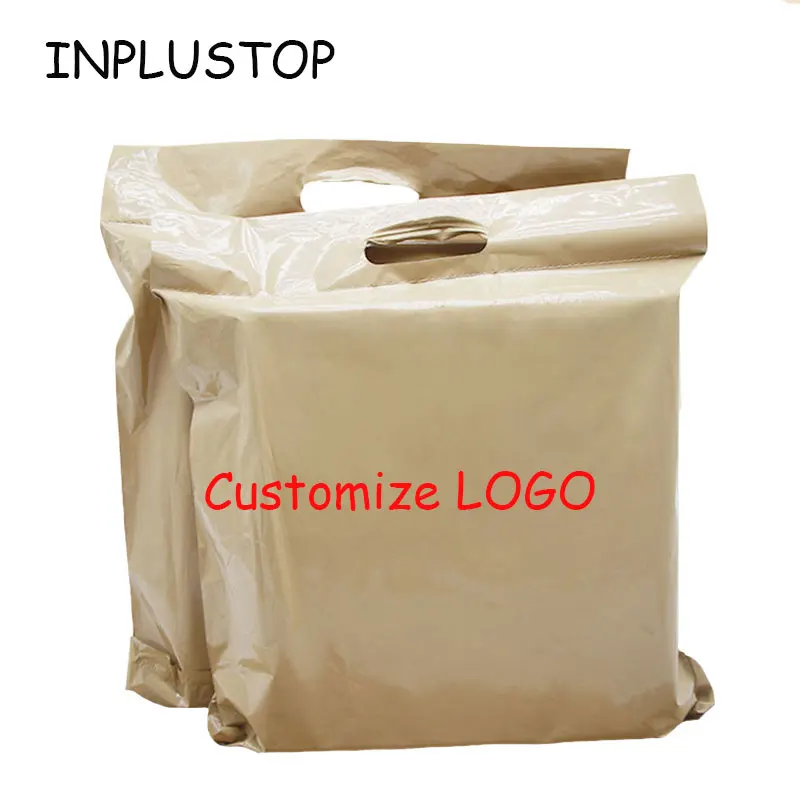 INPLUSTOP, 50 шт., пакеты с ручкой для молока и чая, экспресс-доставка, пластиковые самозапечатывающиеся пакеты для одежды, электронной коммерции, упаковка для почтовых отправлений, курьерские пакеты