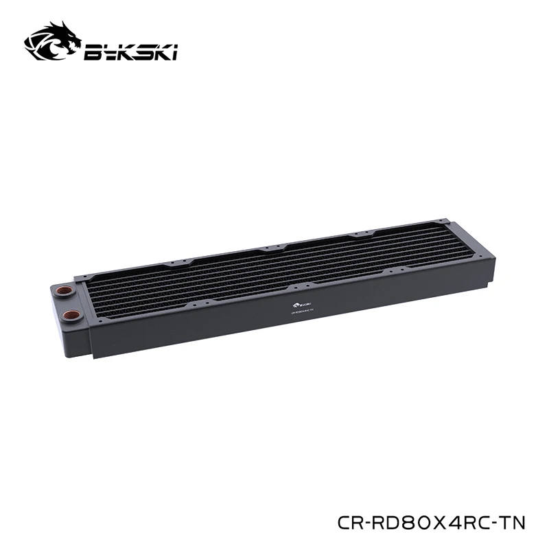 Bykski Black Water Cooling 80mmx4 Copper Radiator,About 30mm Thickness 320mm Heat Sink For Server 8cm Fan,CR-RD80X4RC-TN