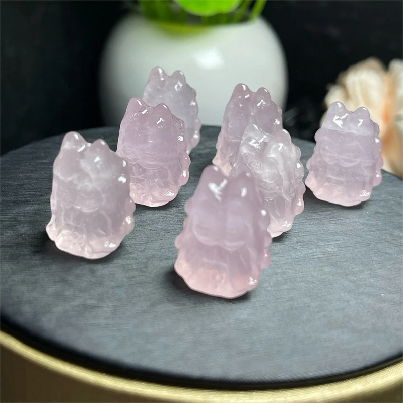 2 шт. натуральный розовый кварц лиса фея девичь резьба для женщин и мужчин подарок