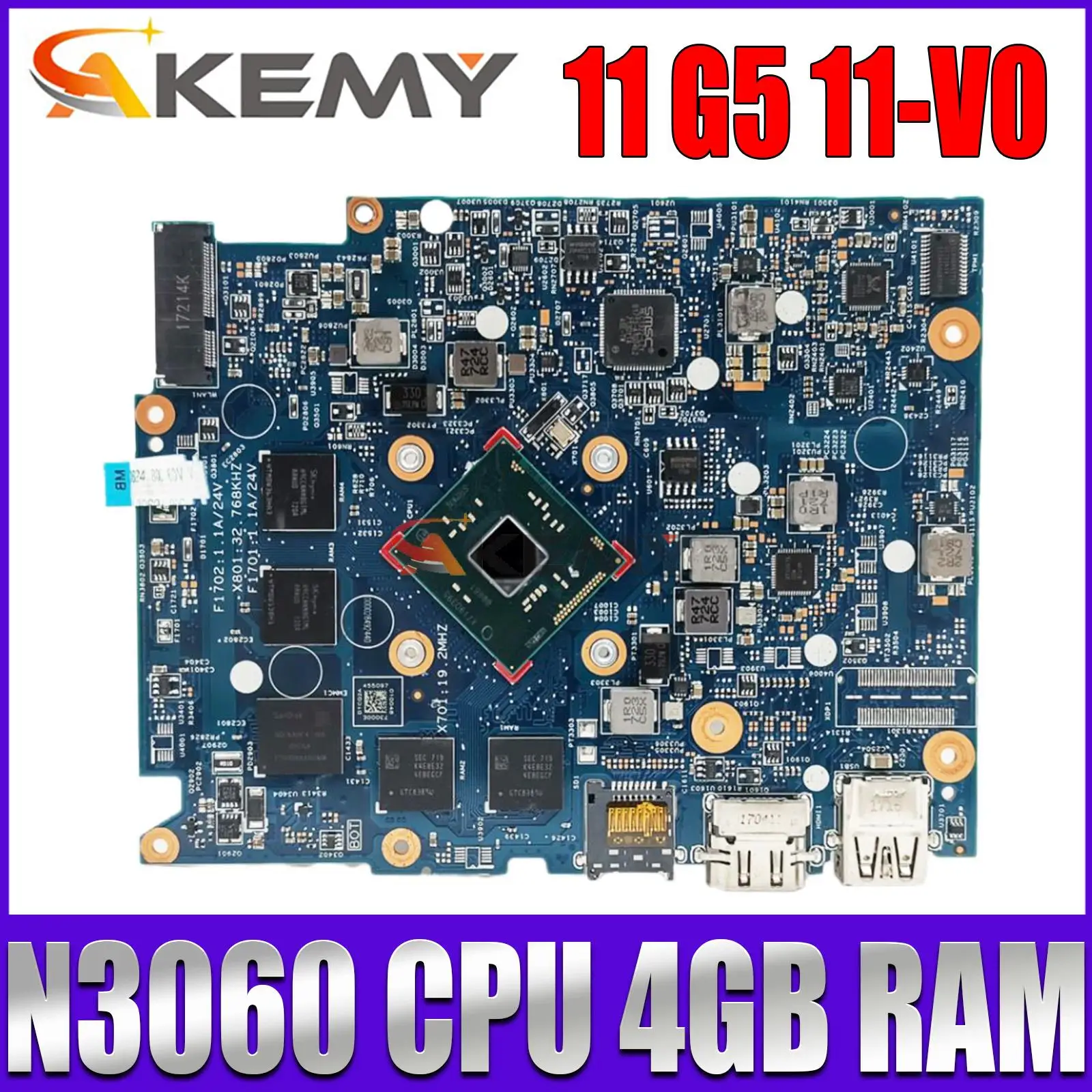 

For HP Chromebook 11 G5 11-V0 laptop motherboard with N3060 CPU 4GB RAM 16GeMMC 900042-001 100% Tested