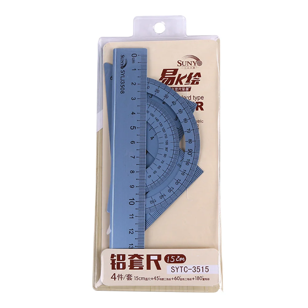 

1 Set of Multi-function Set Square Wear-resistant Triangle Ruler Geometry Protractor (Random Color)