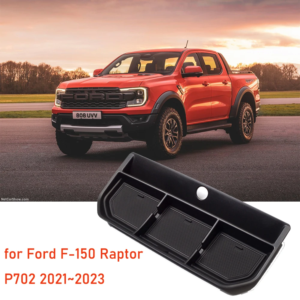 

Car Dashboard Storage Box for Ford F-150 F150 Lobo Raptor P702 2021 2022 2023 Center Console Flocking Organizer Containers Auto